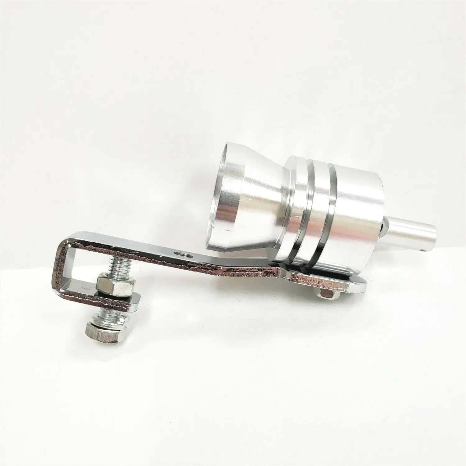 1x Turbo Sound Whistle Simulator Muffler Silver Exhaust Pipe Whistler 2.25" SM
