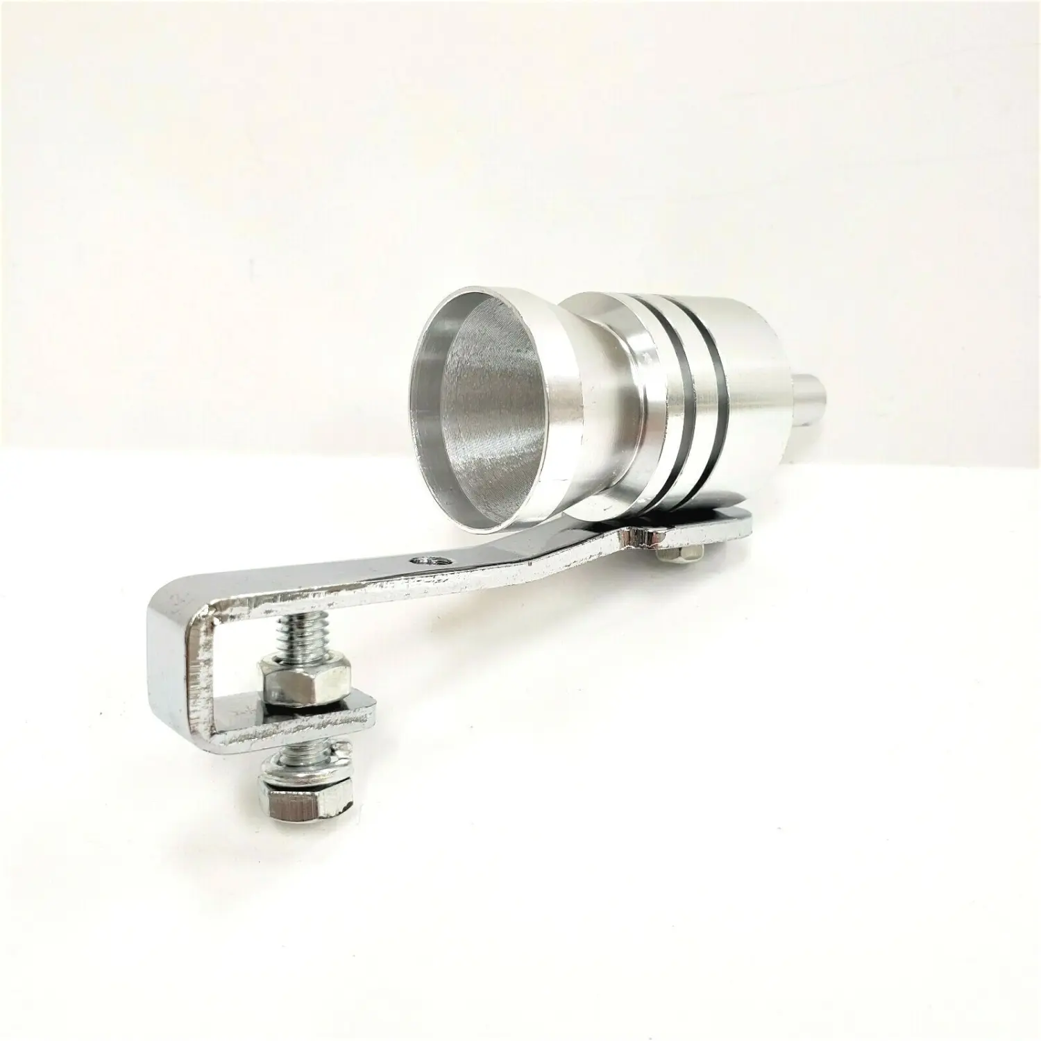 1x Turbo Sound Whistle Simulator Muffler Silver Exhaust Pipe Whistler 2.25" SM