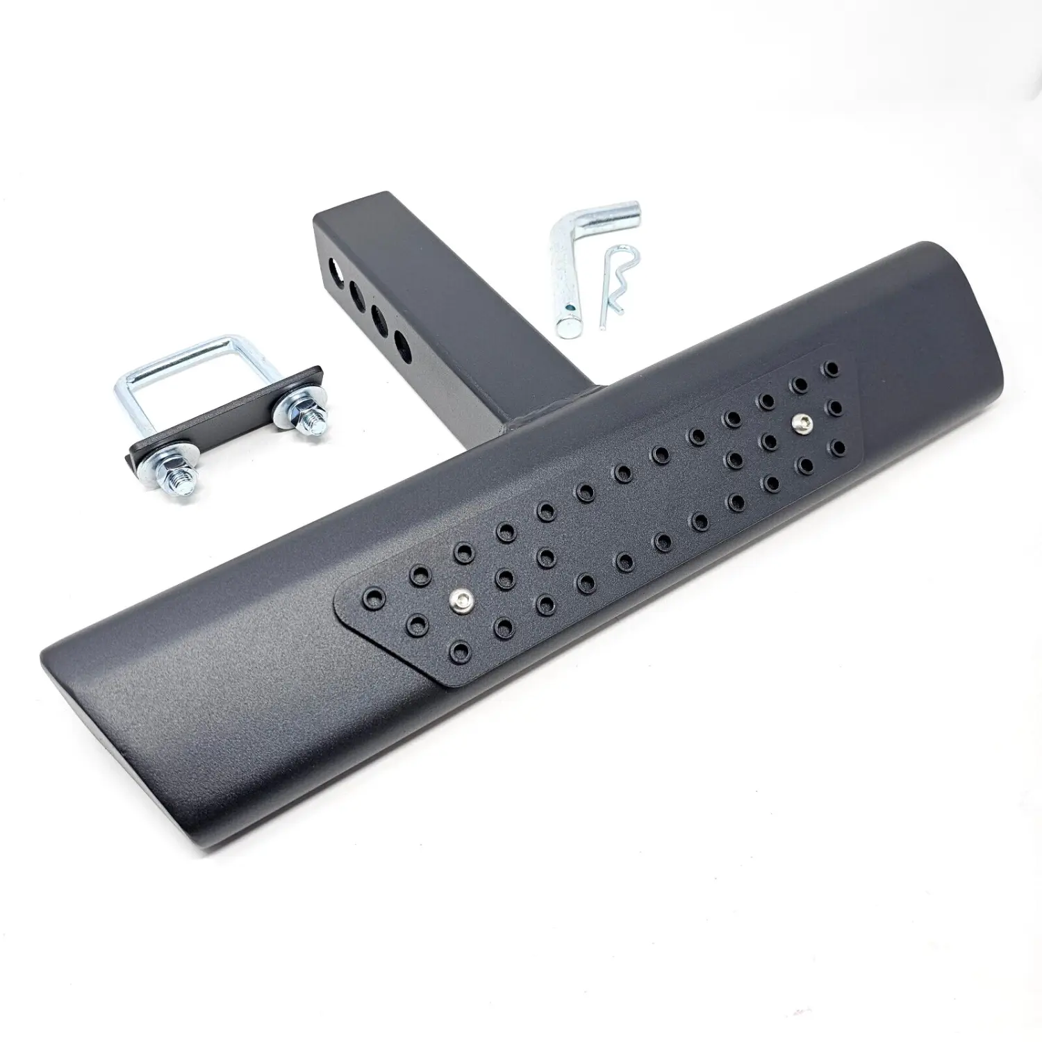 For 2" Receiver Heavy Duty Steel Tow Hitch Step Bar Guard Black 18" Straight Pad