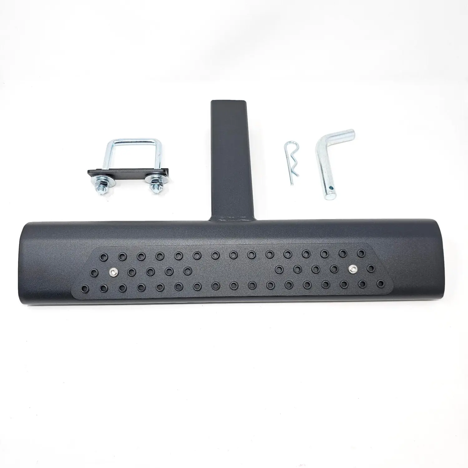 For 2" Receiver Heavy Duty Steel Tow Hitch Step Bar Tube Black 18" Straight Edge