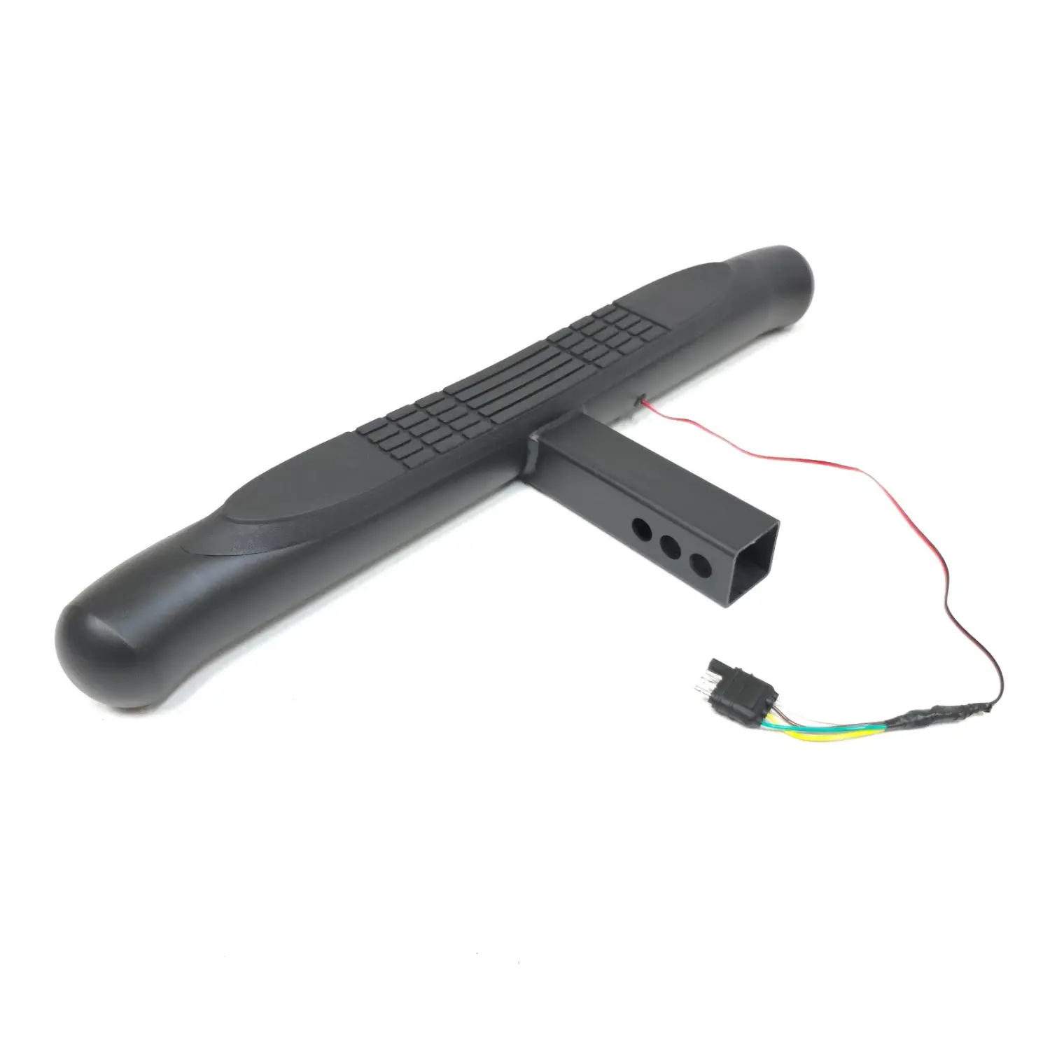 For 2" Receiver Steel Tow Hitch Step Bar Guard Black 28x3" LED Brake Light 4-pin