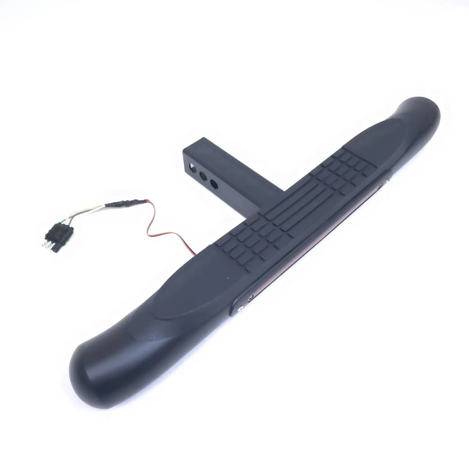 For 2" Receiver Steel Tow Hitch Step Bar Guard Black 28x3" LED Brake Light 4-pin