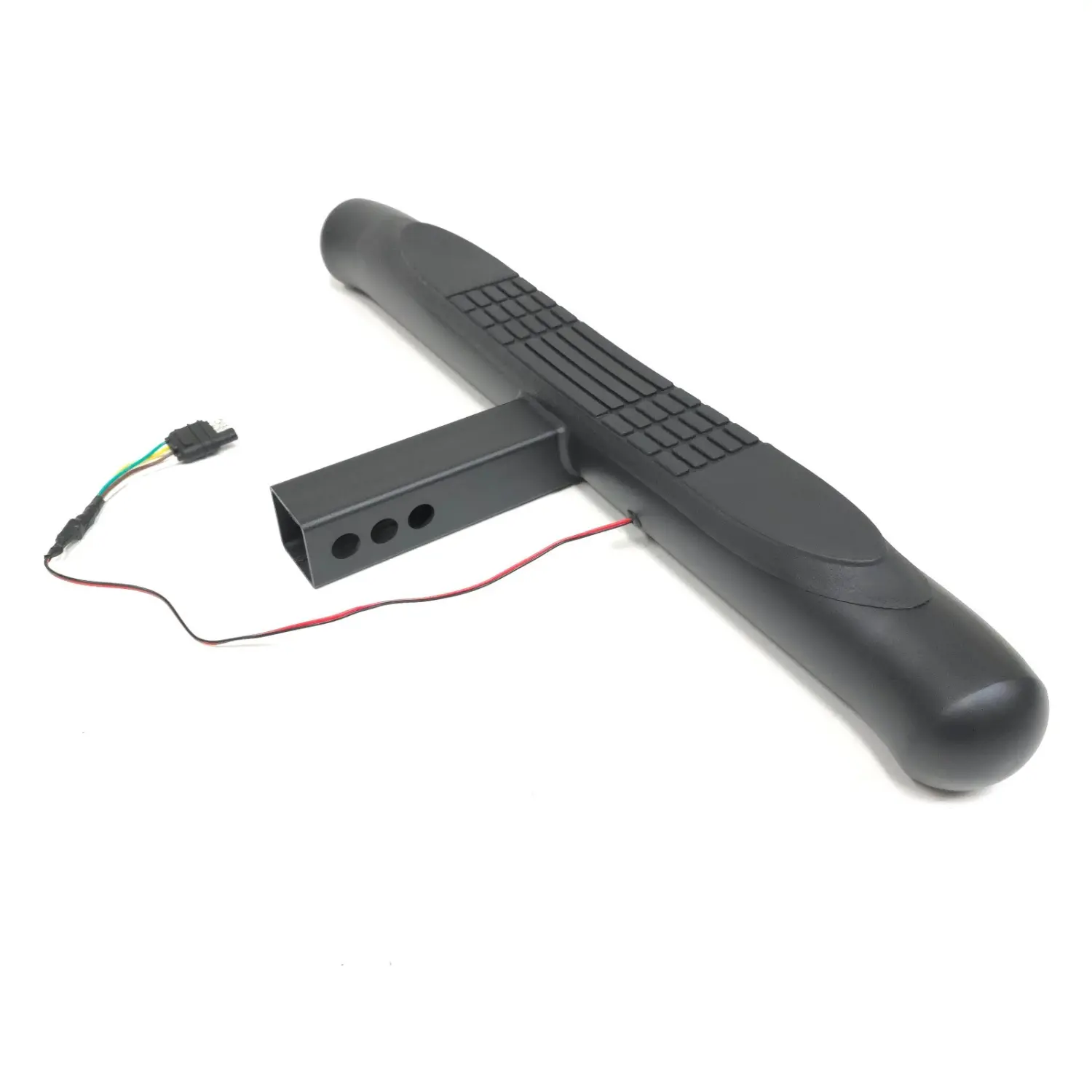 For 2" Receiver Steel Tow Hitch Step Bar Guard Black 28x3" LED Brake Light 4-pin