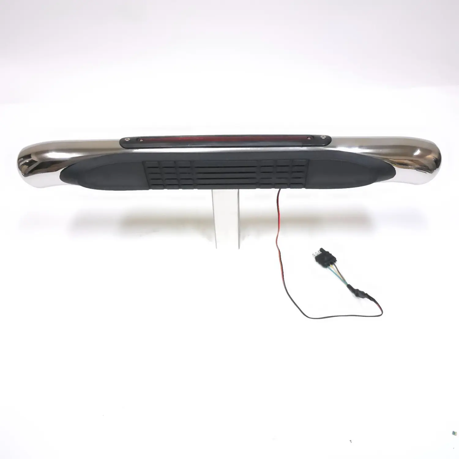 For 2" Receiver Steel Tow Hitch Step Bar Guard Chrome 28x3" With LED Brake Light