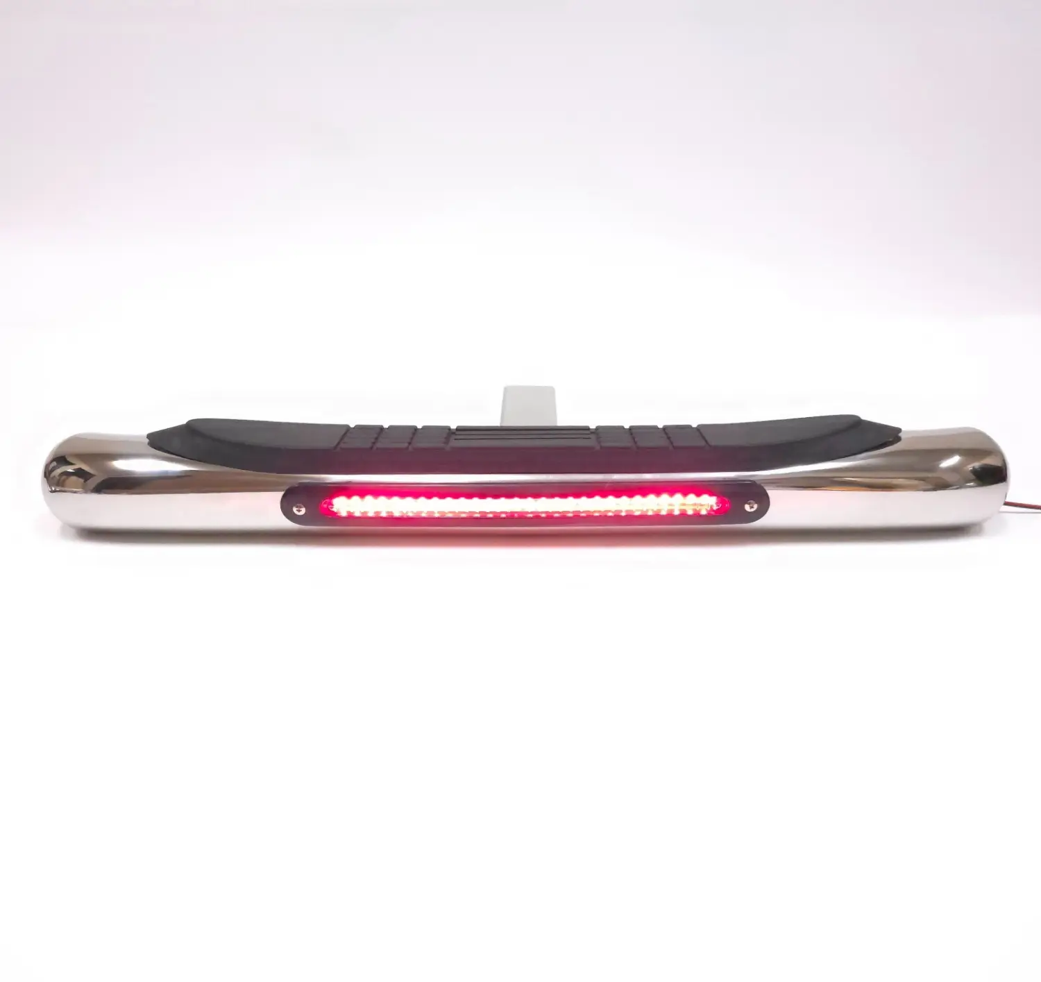 For 2" Receiver Steel Tow Hitch Step Bar Guard Chrome 28x3" With LED Brake Light