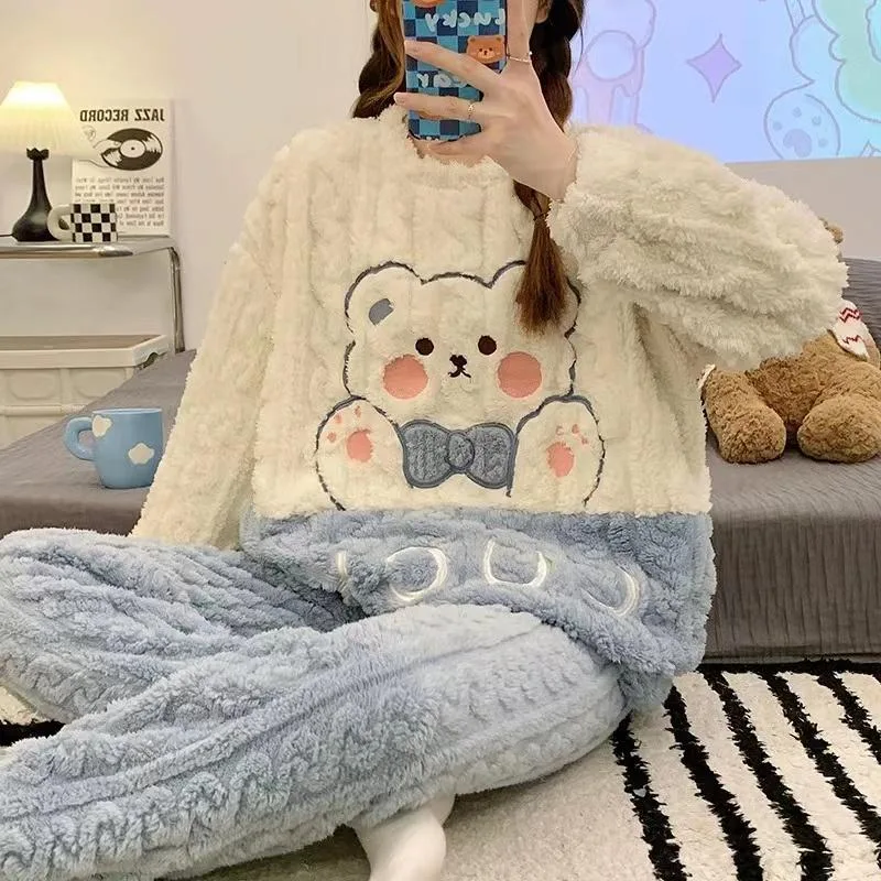 Red-Cheek Bear Loungewear Set - M6005